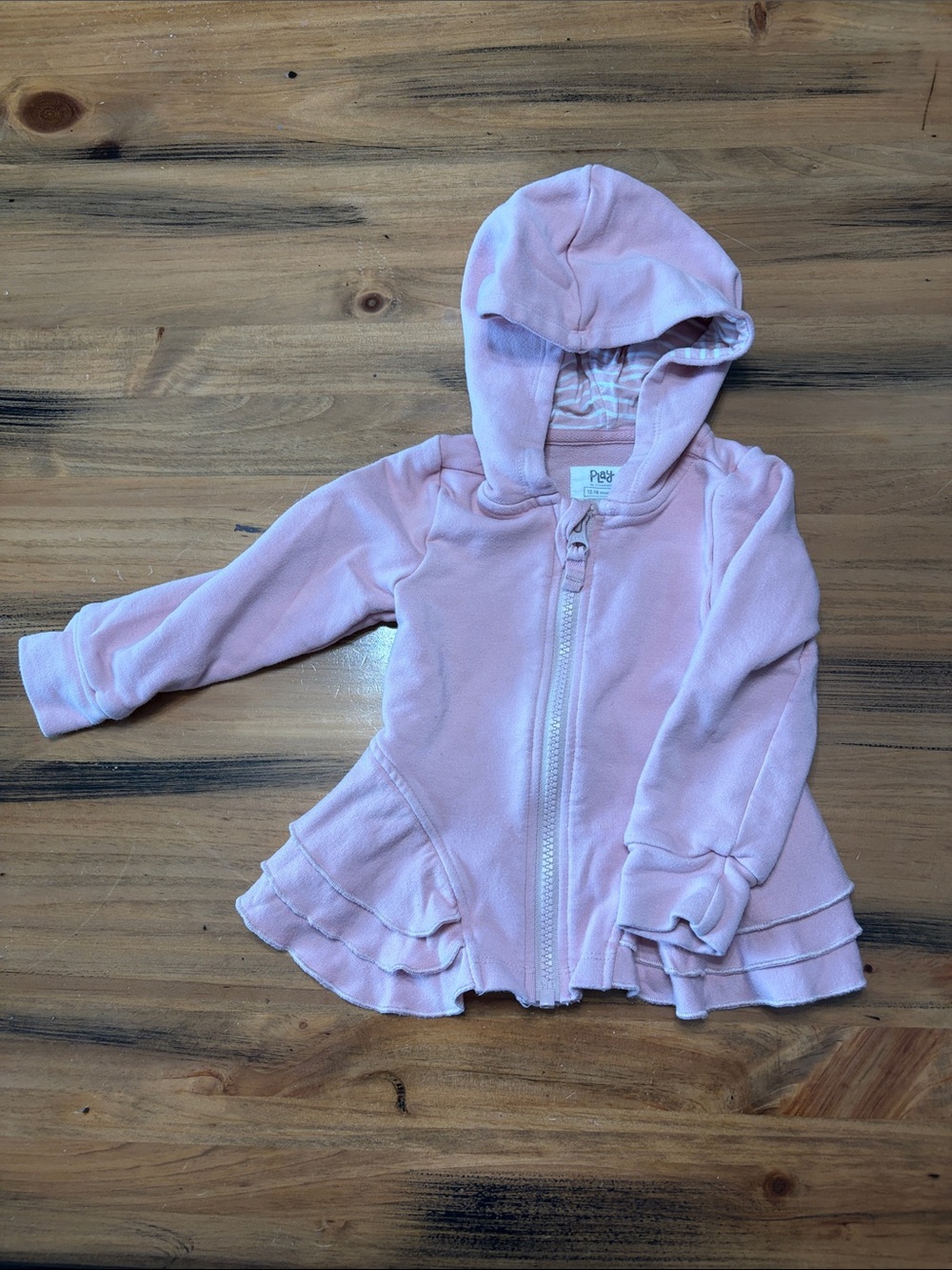 Little Sleepies Pink Hooded Ruffle Zip Up - 12-18 months